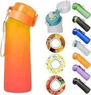 Alpha Fit Gen 2 Air Up Compatible Water Bottle with 3 Flavor Pods - 25oz/750ml BPA-Free, Leak-Proof Reusable Bottle for Kids, Teens & School | Pumpkin Gradient