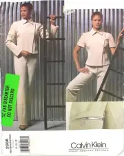 Vogue Calvin Klein Sewing Pattern 2588 Jacket Detachable Sleeves & Pants 8-12