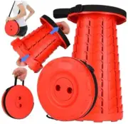 Upgraded Collapsible Stool for Adults,Portable Retractable Folding All Red