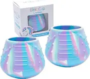 EasyTots DinkyCup 2 x 50ml | Open Re-Balancing Baby Cup | BPA Free Silicone | Use from 4 to 18 Months | Extra Small for Tiny Hands and Mouths | Perfect Weaning Sippy Cup (2 x Unicorn)