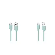 2PK Moki USB-A to USB-C Connector SynCharge Cable 1M iPhone/Android Pastel Green