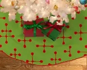 MCM Retro Mid Century Modern Christmas Tree Skirt 48 in Eames Small Dots