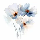 Flowers Wall Art Home Decor, Poster Print, Art Wildflower Watercolor Set of 3