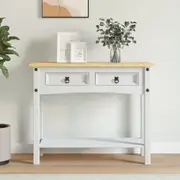 vidaXL Console Table Mexican Pine Corona Range White 90x34.5x73 cm