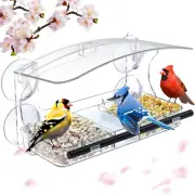 Window Bird Feeder with Strong Suction Cups Clear Feeders for Viewing Feeders