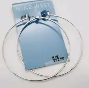 Nine West Hoop Pierced Earrings Silver tone Pierced 2.6 in New