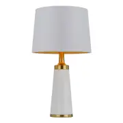 Margot Table Lamp, White, Antique Gold