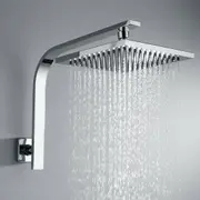 Decaura WElS 8" Rain Shower Head Set Square Brass Gooseneck Shower Wall Arm DIY Chrome