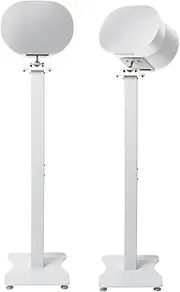 shinar Metal 2 Pack Speaker Stands Compatible with SONOS Era 300 with Adjustable Swivels up to 360° / Tilts -70° / +70° Floor Stand for Sonos Era 300 White