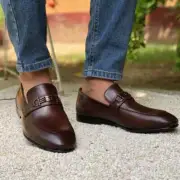 Hand Made Brown Pure Leather Shoes Customized Shoes For Men Party & Wedding