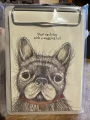East of India Clip Notepad Start Each Day Wagging Tail Dog Lover Book Writer