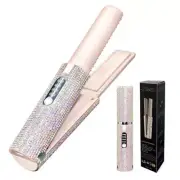 2in1 Electric USB Hair Straightener Curler Fashion Color Diamond Design Wireless