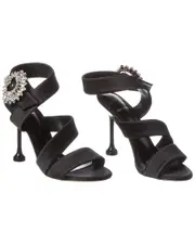 Alexandre Birman Antonia Crystals Satin Sandal (Authentic Pre-Loved)