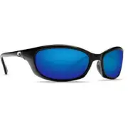 Costa Harpoon Shiny Black Frame Sunglasses w/Blue Mirror 580P 06S9040-90400662