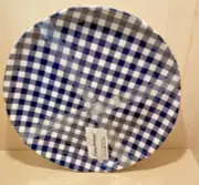 NEW! Tommy Bahama Blue & White Gingham Checkered Melamine 4 Dinner Plates SET
