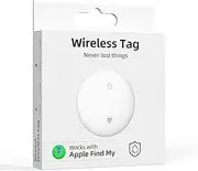IP68 Waterproof Air Tag Alternative, Smart Tag Key Finder Works with Find My (iOS Only), Bluetooth Tracker, Finder Locator for Keys, Luggage, Backpack, Wallet (White, 2 Pack)