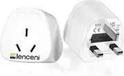 LENCENT 2X AU to UK Plug Adapter, Grounded Australian Visitors Travel Converter, Converts All Type I Plugs from UK Ireland Britain Scotland and More (Type G)