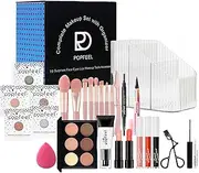 JasCherry Makeup Set, Cosmetic Make Up Starter Kit with Portable Travel Concealer Palette Lipstick Lip Gloss Eyeliner Mascara Eyeshadow Primer Eyebrow Pencil Eyelash Curler Makeup Brushes for Women