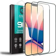 [2 Pack] ZUSLAB Screen Protector for iPhone 16e / 14/13 Pro / 13 Tempered Glass Film Case Friendly 9H Hardness for Apple - Black
