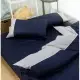 【天恩寢具】100%純棉 / 精梳棉 / 床包枕套組 / 經典素色系列 / 星辰藍S303-雙人床包組