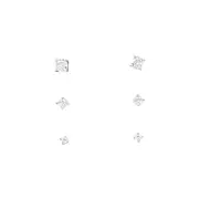 Bevilles Children's Sterling Silver 3pc Stud Earring Set with Cubic Zirconia