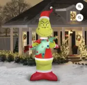THE GRINCH 10.5 ft LED Air Blown Inflatable with Tree Plush Dr. Seuss NIB