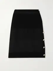 [Proenza Schouler] Proenza Schouler - Button-embellished Chiffon Skirt - Black - US10 US 10 Black