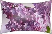 Satin Pillowcase for Hair and Skin Silk Pillow Cases Queen Size Satin Pillow Cover 20x30 Inches Lilac Flowers Pillowcases with Zipper Cooling Pillow Cases Gifts for Women Men