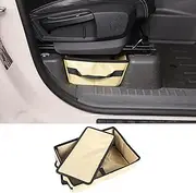 Car Front Under Seat Storage Organizer Compatible with Ineos Grenadier 2020-2025 Oxford Cloth Under Seat Storage Box Interior Accessories， Applicable to both left and right. (Beige)