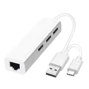 Usb 2.0 Hub Type C Network Card Hubs To Rj45 Lan Adapter Gigabit Ethernet Splitter For Macbook Laptop Phone Usb Cables Hubs & Adapters