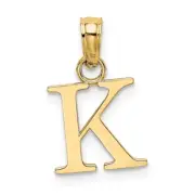 14K Polished Block Letter K Initial Pendant Bracelet Necklace