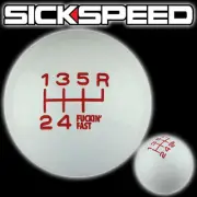 WHITE/RED FING FAST SHIFT KNOB FOR 6 SPEED SHORT THROW SHIFTER 12X1.75 K20