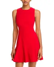 Alice and Olivia Isa Sleeveless Seamed Flare Mini Dress