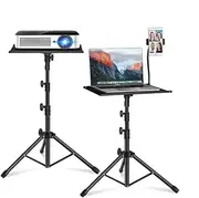 [TRENDY MART] Projector Stand, Laptop Tripod Stand,Adustable Hight and Angle with Gooseneck Phone Holder and Mouse Tray, Projector Tripod Stand for Office, Studio,Stage, Computer, Heavy Duty
