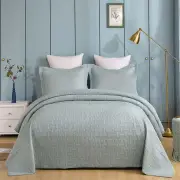 Classic Quilts Embroidered Jade Coverlet Set