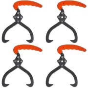 4 Piece Log Tongs with Comfortable PVC Grip Ideal for Firewood Handling