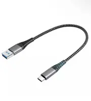 15cm USB A to Type C Fast Charger Cable 60W PD Short Cord for iPhone Samsung