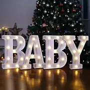 TEHIBIEN Light Up Letters for Baby Shower Decoration, Battery Powered Marquee LED Letter Lights for Party Table Centerpieces Decor, Room Decorations