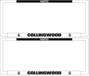 AFL Car Number Plate Frame Set Of Two - Collingwood Magpies - Front/Back