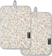 Kitchen Pot Holders Heat Resistant Colorful Vintage Floral Potholders for Kitchens with Pockets Hot Pads Pot Holders Oven Mitts 2 Pack