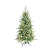 5 FT Prelit Artificial Skinny Christmas Tree,Blue Spruce Slim Pencil Xmas Tre...
