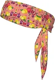 Exotic Fruits Sports Strap Double-Sided Headscarf Men's Bow Tie Sports Headscarf Running Yoga Exercise Headband
