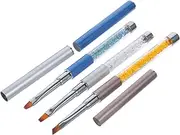 PACKOVE 3Pcs Nail Art Brushes Professional Nail Coloring Tools for Salon Durable Lightweight with Stylish Appearance for