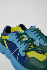Twins Multicolored leather and textile sneakers for men
