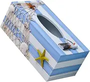 MAGICLULU Mediterranean Decorative Tissue Box Wooden Holder Rectangular Tissue Box Cover Home Office Decor Storage