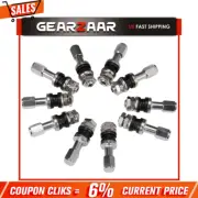 (10) Stainless Steel Wheel Tire Valve Stems Hight Pressure Bolt in with Caps New
