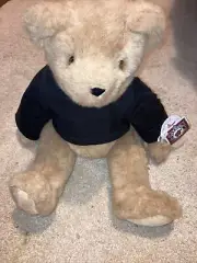The Vermont Teddy Bear Company Jointed Plush Teddy Bear 16” Black Shirt NWT 1992