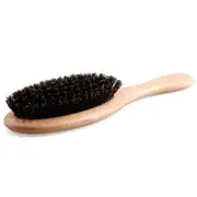 Natural Boar Bristle Hair Brush Wooden Paddle Hairbrush Detangling Hairbrush yellow