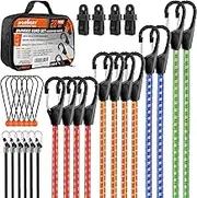 HORUSDY 28-Piece Premium Bungee Cords with Hooks, Includes 10”, 18”, 24”, 36”, 48” Bungee Cords, Bungee Cord Assortment