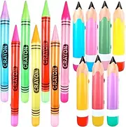 14 Pack 41.3 Inch 27 Inch Inflatable Crayon Pencil Set Giant Blow up Jumbo Crayon Pencil Prop for Kid Birthday Party Favors Back to School Graduation School Supplies, 2 Styles